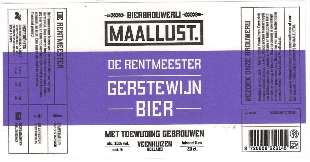 De Rentmeester Gerstewijn Bier 001