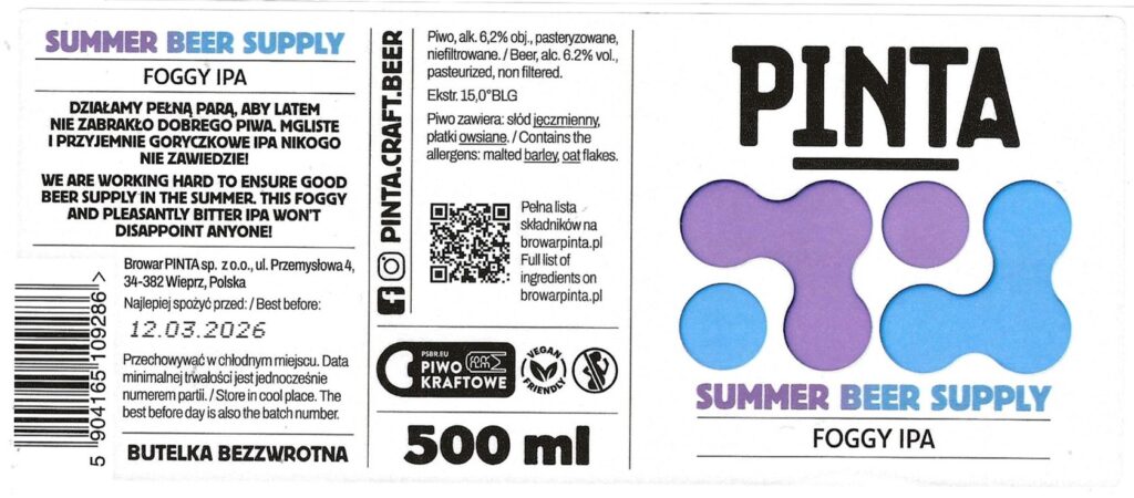 Summer Beer Supply - Foggy IPA 001